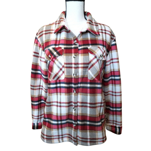 Sage Plaid Fall Sweater Shirt Jacket - Picture 1 of 11